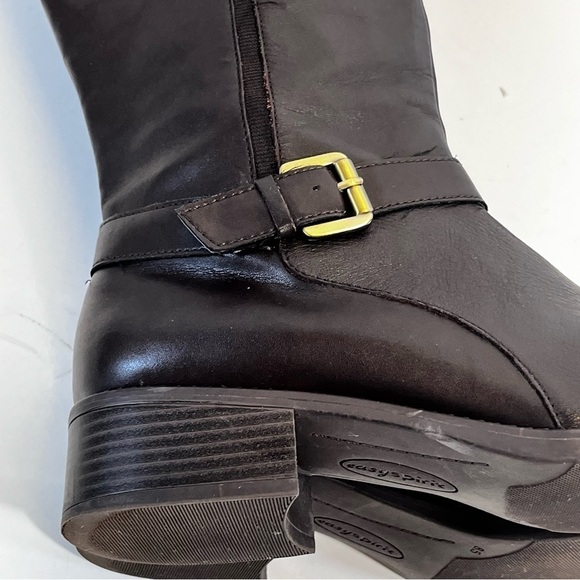 Easy Spirit Nadette Womens Tall Leather Boot 8.5 Chocolate Brown Zip Buckle - Picture 11 of 12